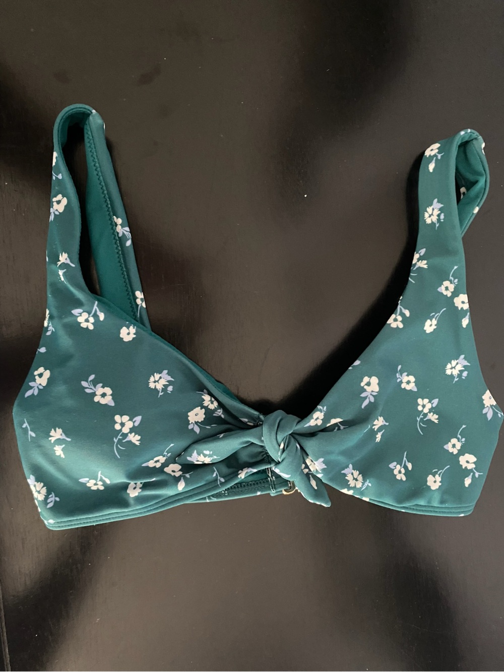 Hollister Green Floral Knot Front Bikini Top Women’s XS